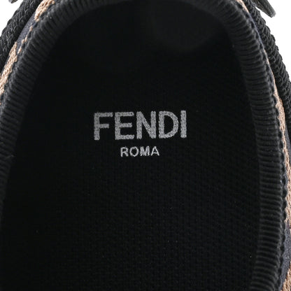 Fendi Fabric FF Micro-Perforated Rise Low Top Sneakers 39 Tobacco Black 7 of 10