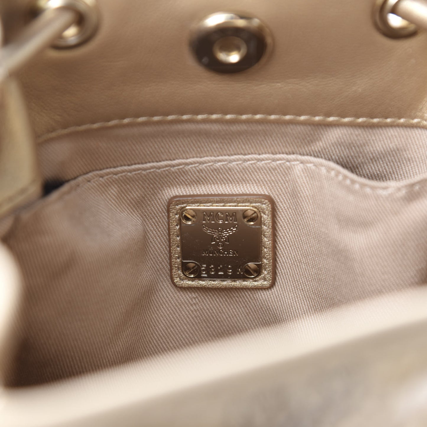 Metallic Visetos Zoo Rabbit Drawstring Bucket Bag Berlin Gold