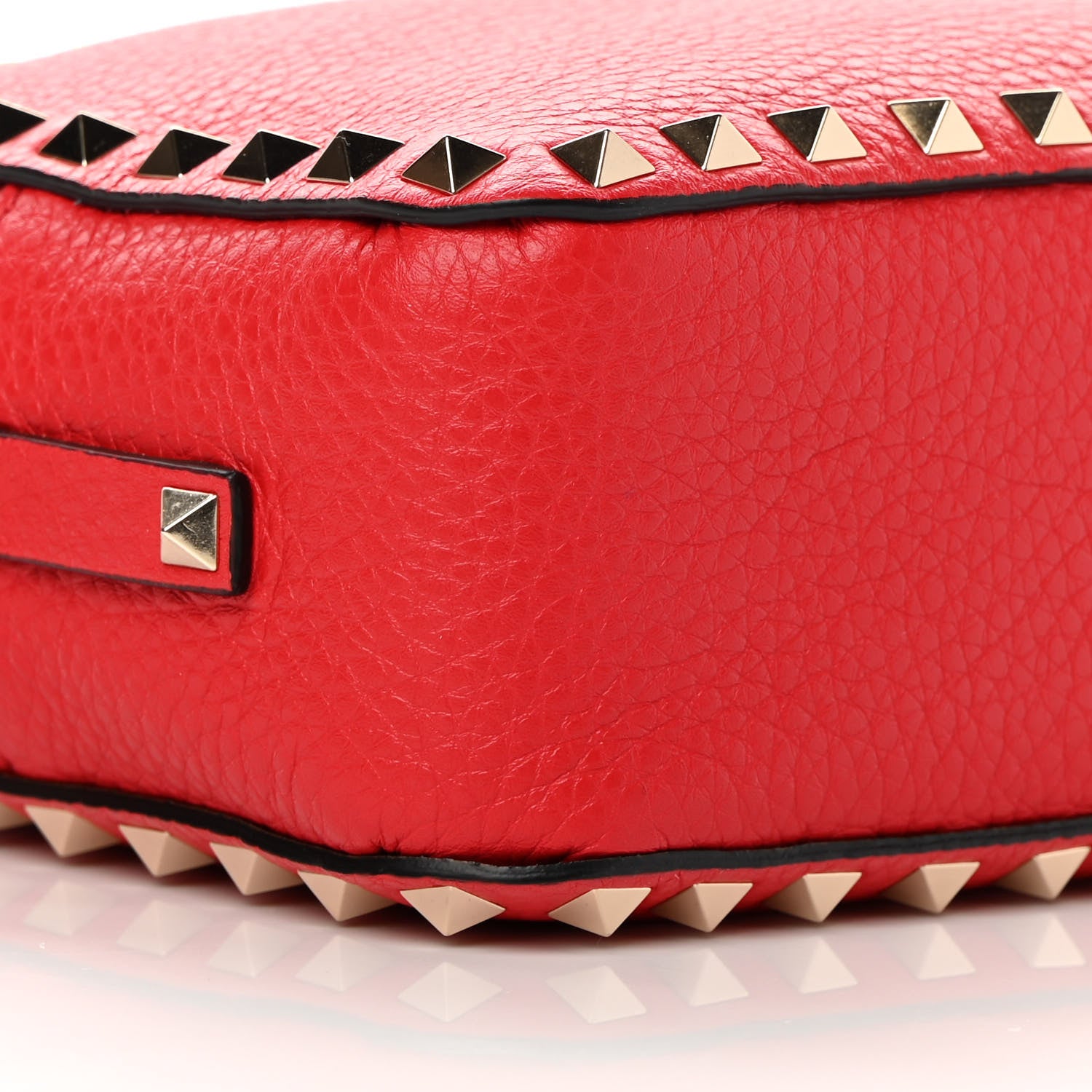 Valentino Garavani Pebbled Calfskin Rockstud Camera Crossbody Bag Rouge Pur 8 of 10