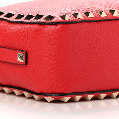 Valentino Garavani Pebbled Calfskin Rockstud Camera Crossbody Bag Rouge Pur 8 of 10