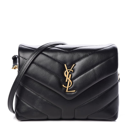 Saint Laurent Calfskin Y Quilted Monogram Toy Loulou Crossbody Bag Black 1 of 9
