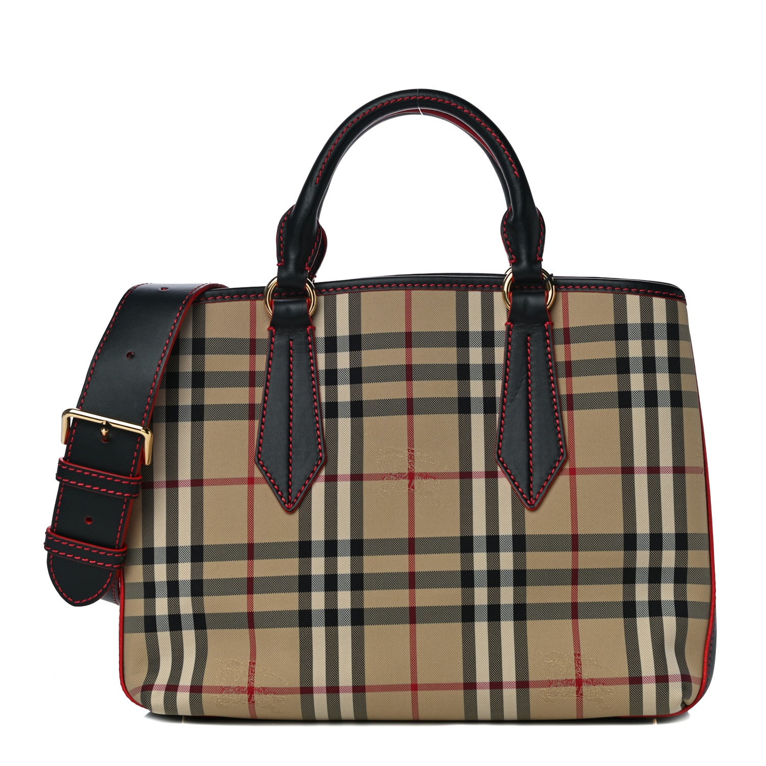 Burberry Horseferry Check Medium Ballingdon Tote Honey Black 1 of 9