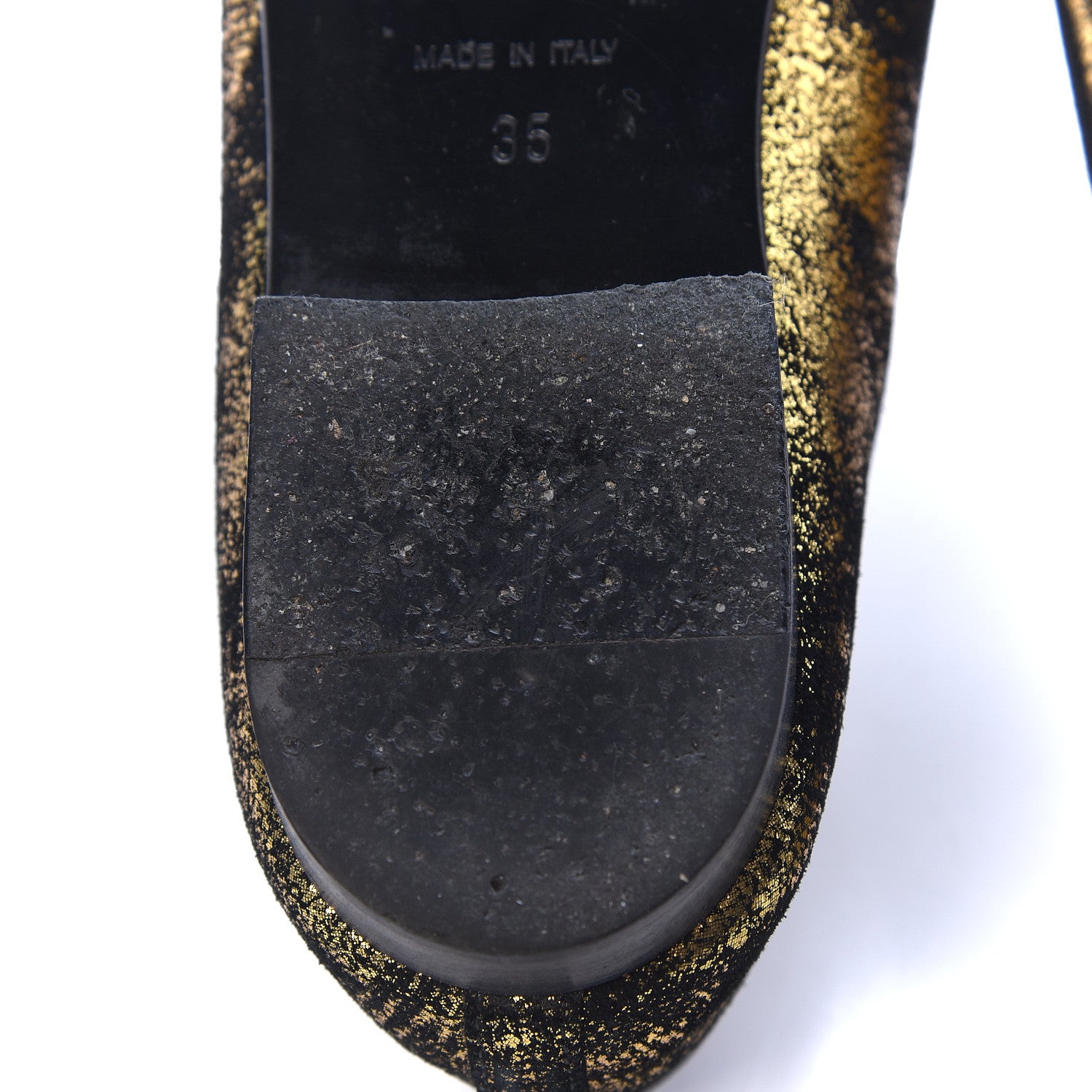 Chanel Laminated Suede Goatskin Cap Toe CC Ballerina Flats 35 Bronze 11 of 11