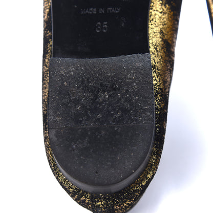 Chanel Laminated Suede Goatskin Cap Toe CC Ballerina Flats 35 Bronze 11 of 11