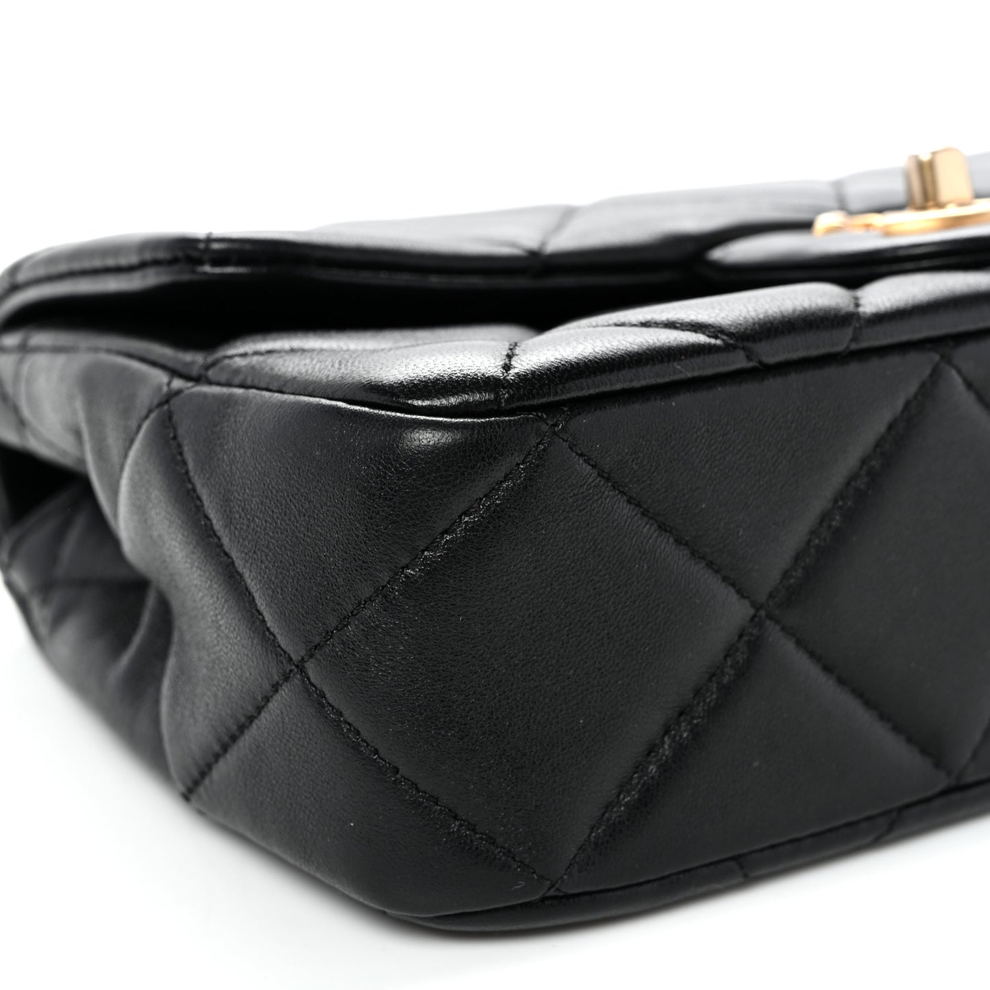Lambskin Quilted Pearl Small Flap Black