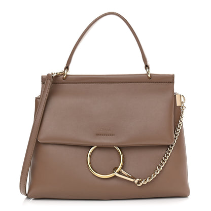 Chloe Calfskin Medium Faye Top Handle Bag Desert Taupe 1 of 14