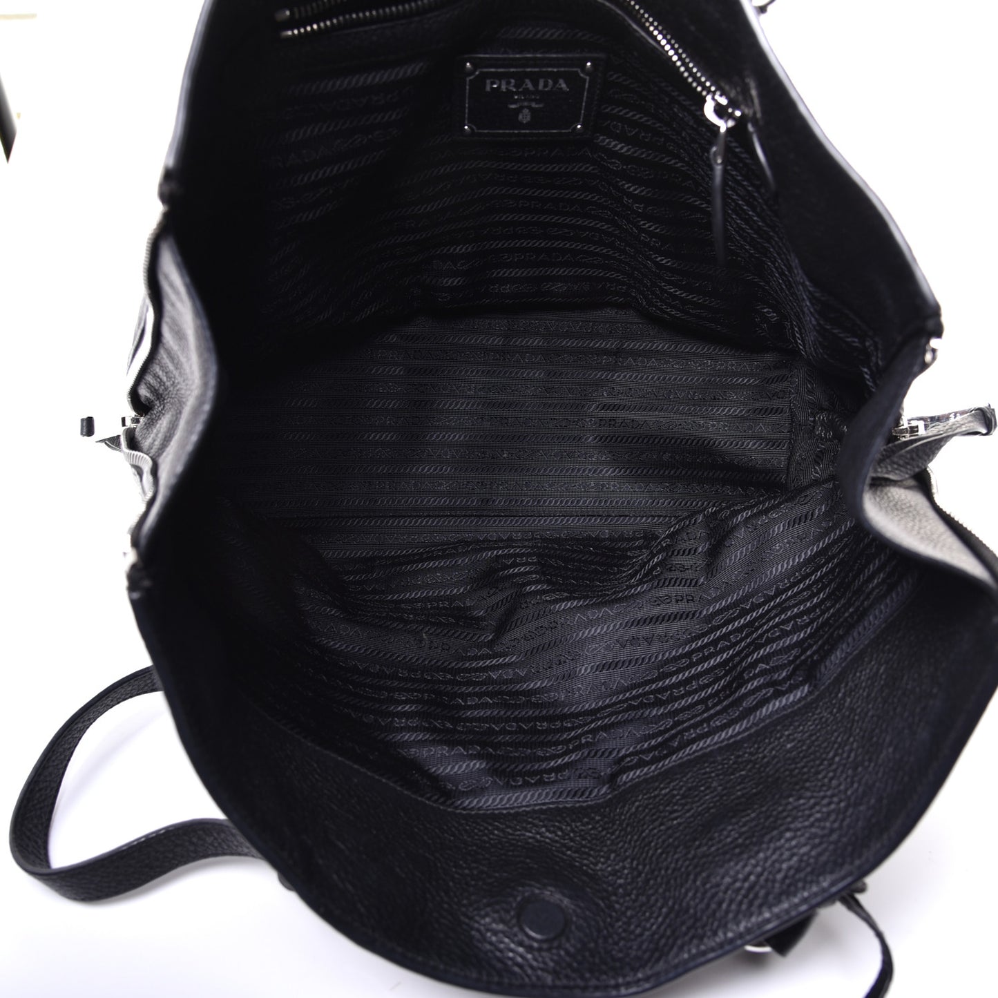Vitello Phenix Side Zip Shopping Tote Black