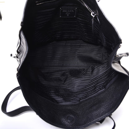 Prada Vitello Phenix Side Zip Shopping Tote Black 5 of 8
