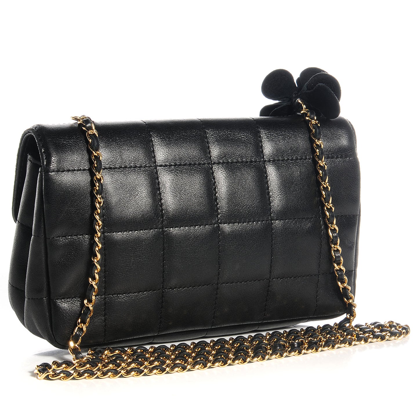 Lambskin Camellia Mini Flap Black