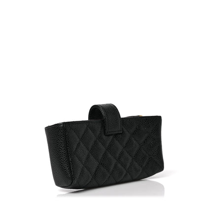 Chanel Caviar Quilted Mini Phone Holder Clutch Black 2 of 7