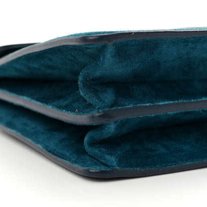 Salvatore Ferragamo Calfskin Suede Thalia Flap Shoulder Bag Blue 9 of 12