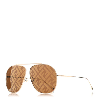 Fendi Metal Fendi Forever Aviator Sunglasses FF0407/G/S Gold 1 of 8