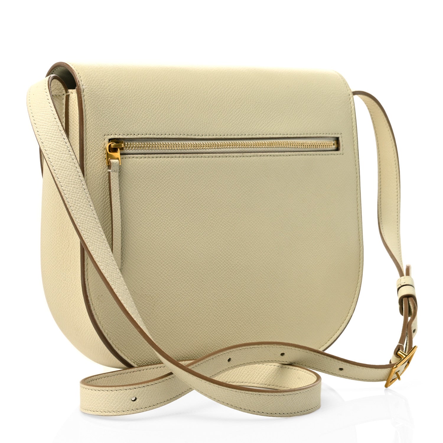 Celine Grained Calfskin Compact Trotteur White 3 of 11