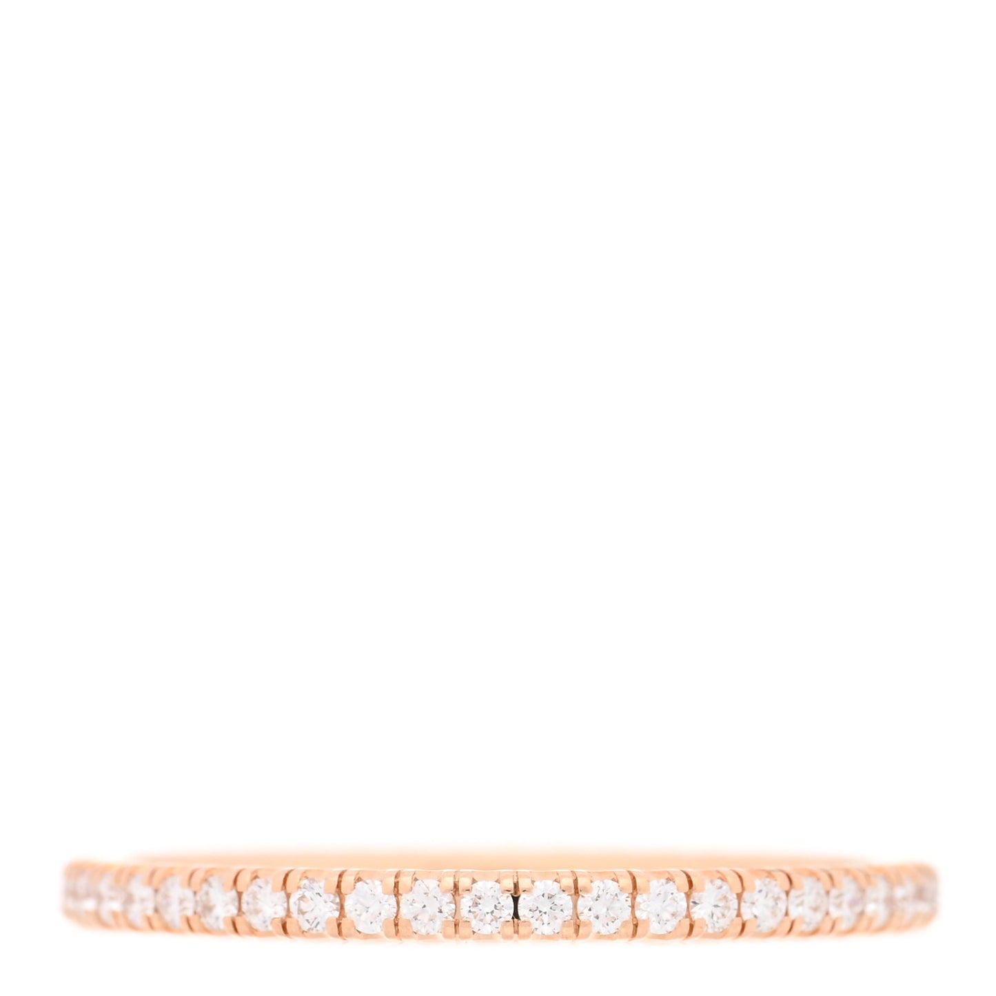 18K Pink Gold Diamond 1.5mm Etincelle de Cartier Wedding Band Ring 50 5.25