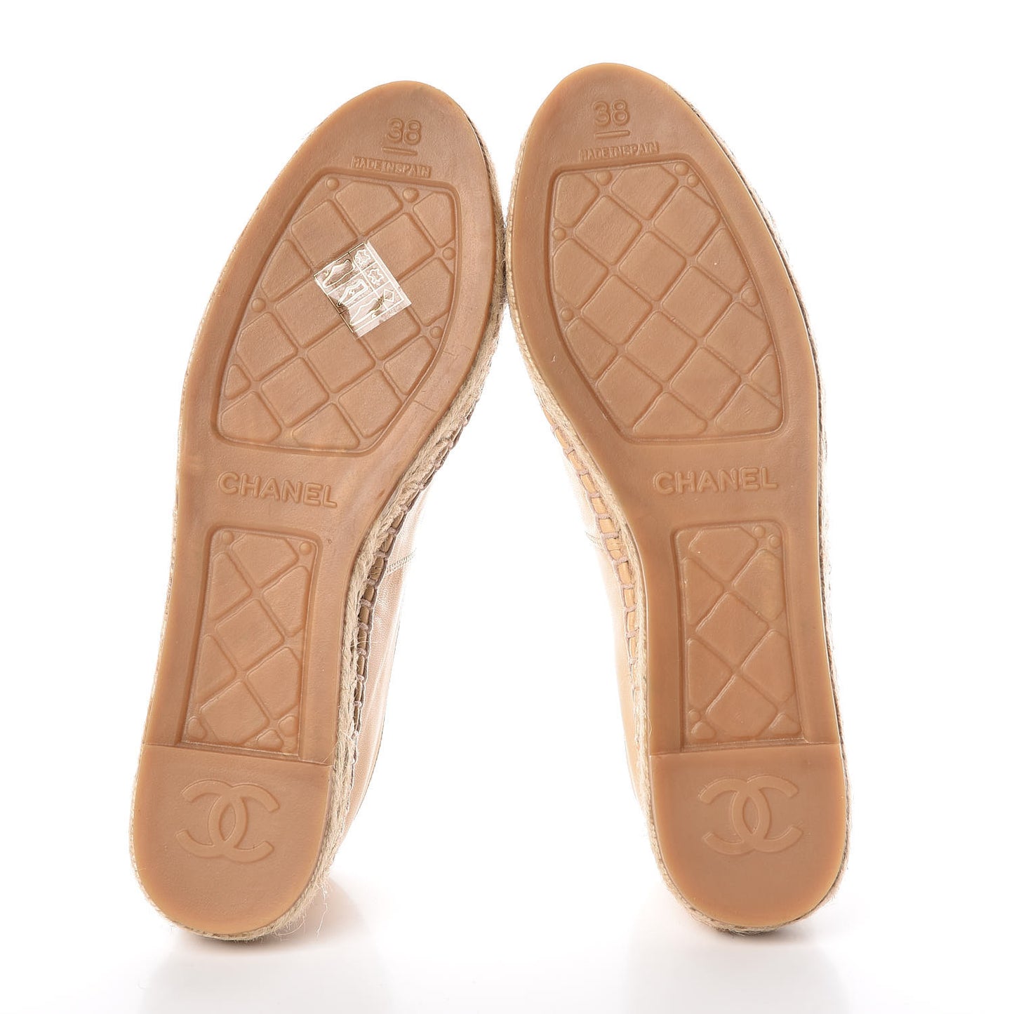 Lambskin CC Espadrilles 38 Beige Black