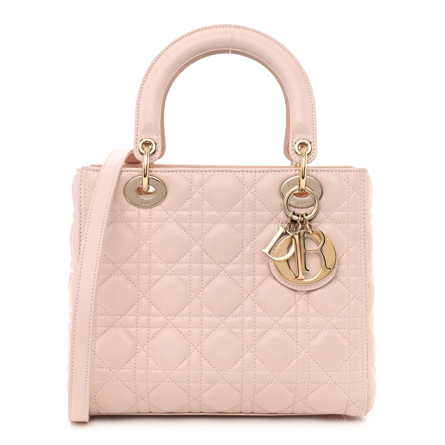 Christian Dior Lambskin Cannage Medium Lady Dior Light Pink 1 of 15