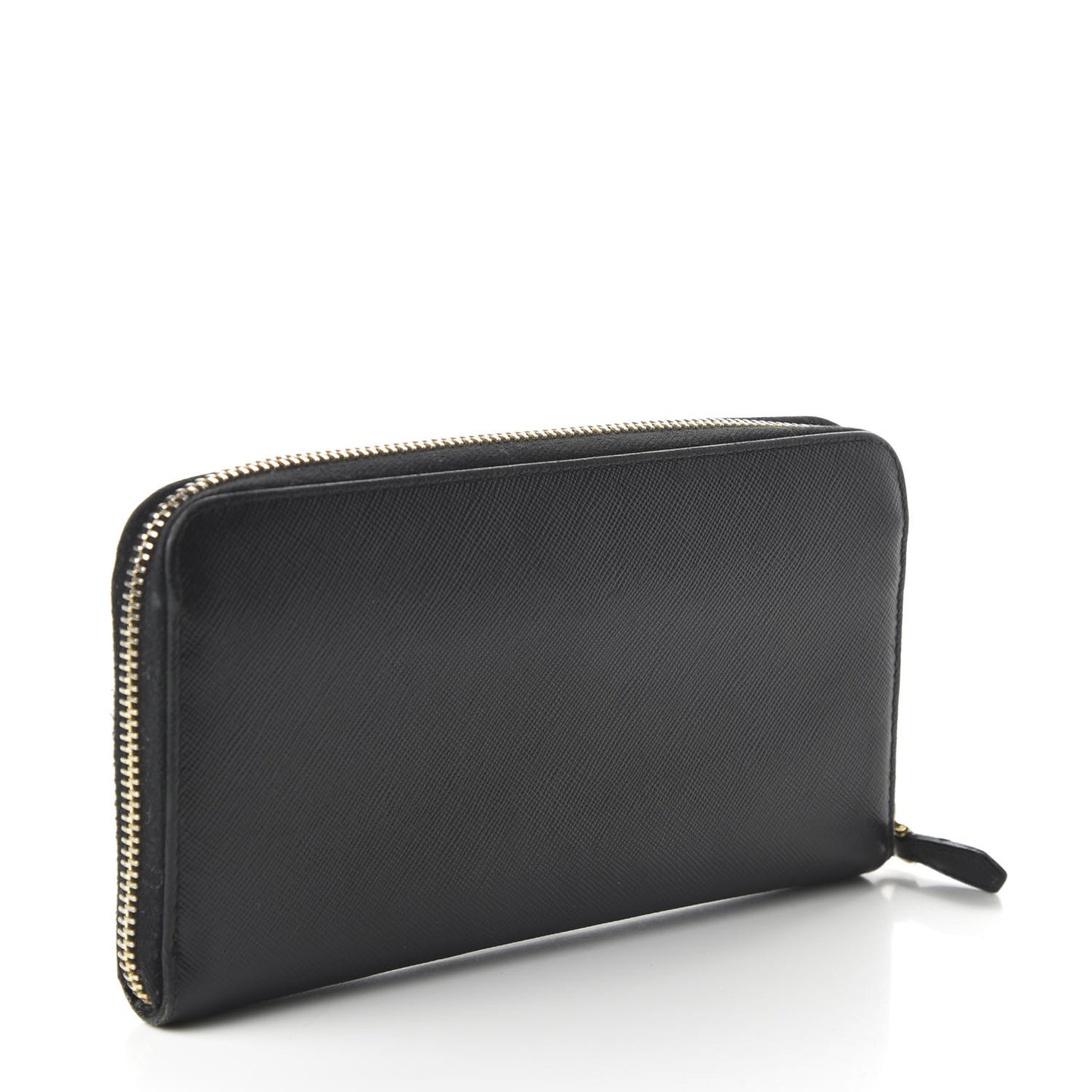Saffiano Fiocco Bow Zip Around Wallet Black