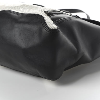 3.1 Phillip Lim 3.1 Textured Calfskin Large Pashli Satchel Black White 7 of 9