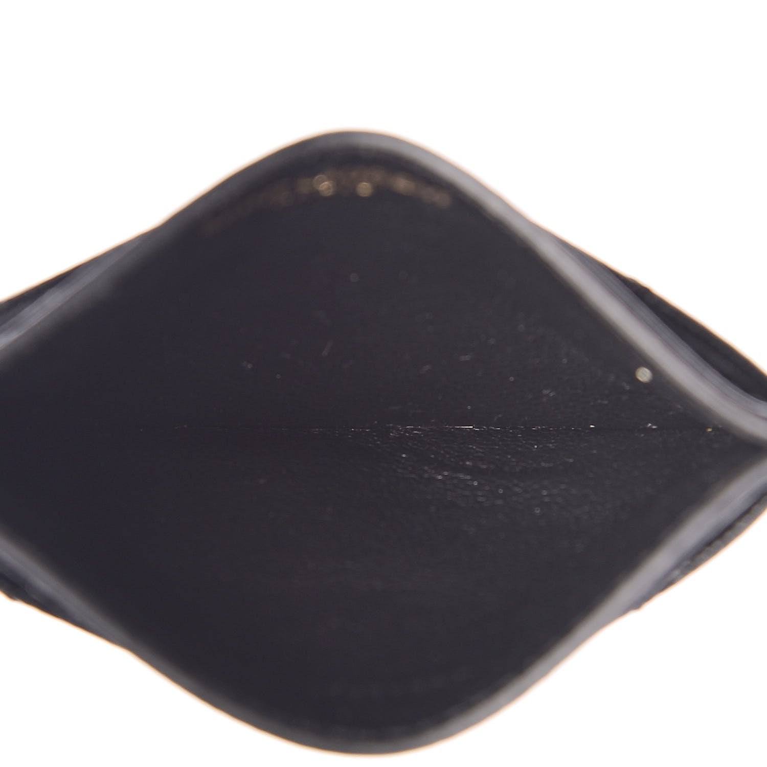 Saint Laurent Grain De Poudre Matelasse Chevron Monogram Credit Card Case Black 5 of 8