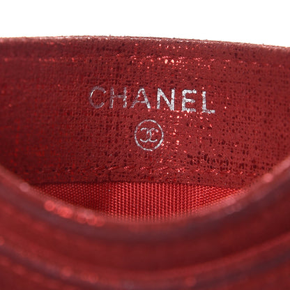 Chanel Iridescent Calfskin Quilted Card Holder Red 7 of 14