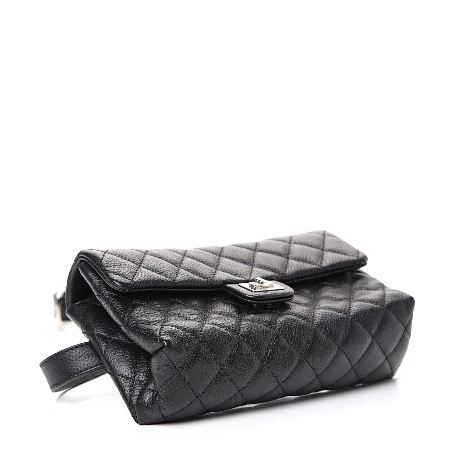 Grained Calfskin Quilted 2.55 Reissue Flap Belt Bag Clutch Black