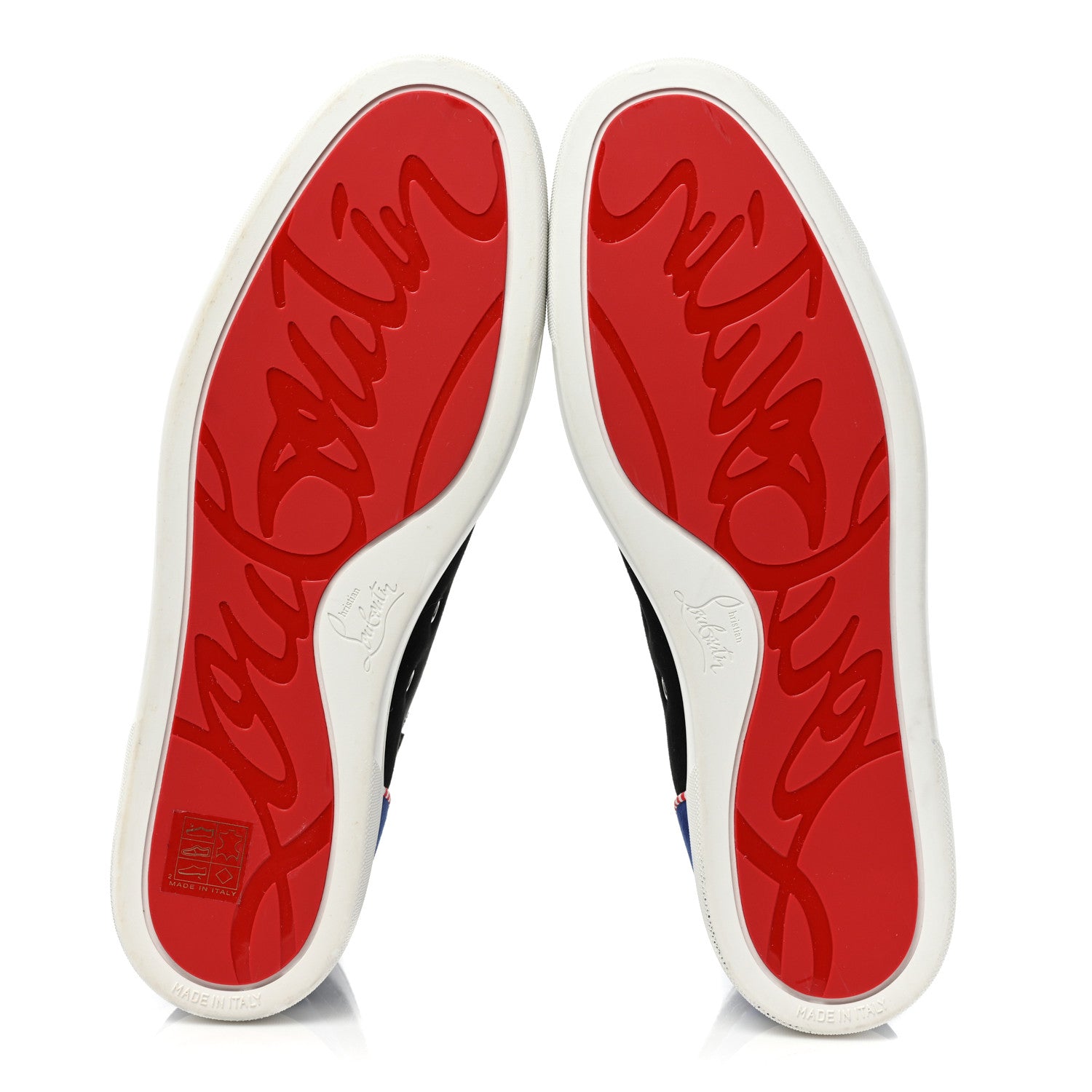 Christian Louboutin Patent Suede Navy Louis Flat Sneakers 45 Version Multicolor 5 of 12