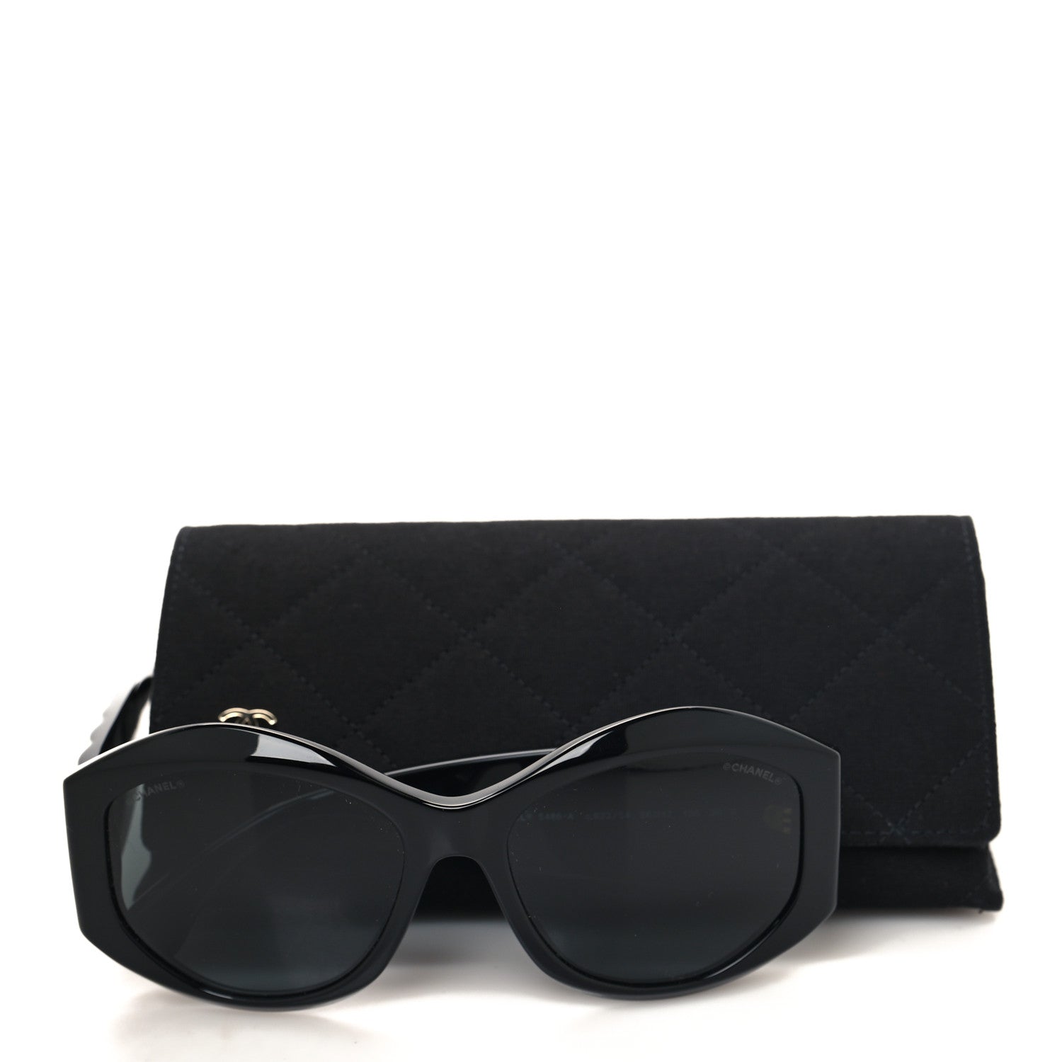 Chanel Acetate Quilted CC Sunglasses 5486-A Black 7 of 7
