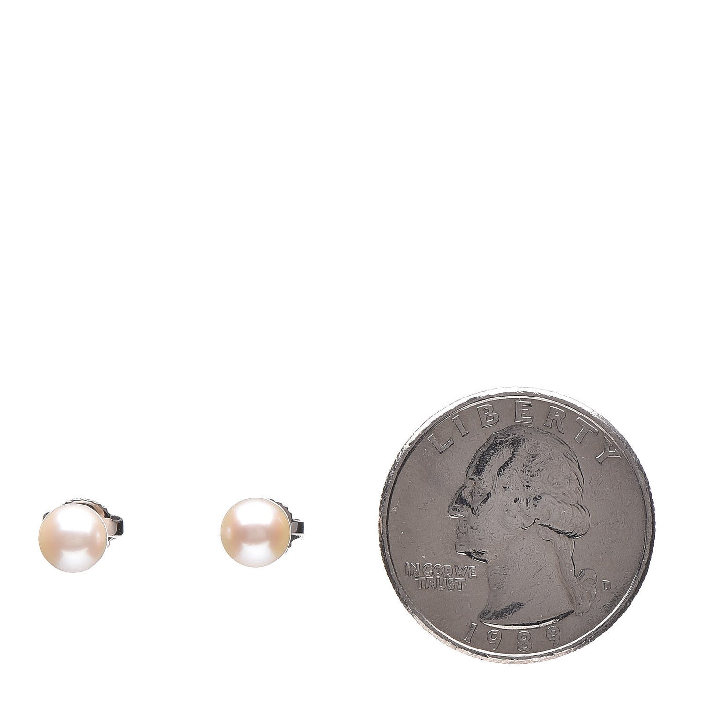 18K White Gold Akoya Pearl 6mm Earrings