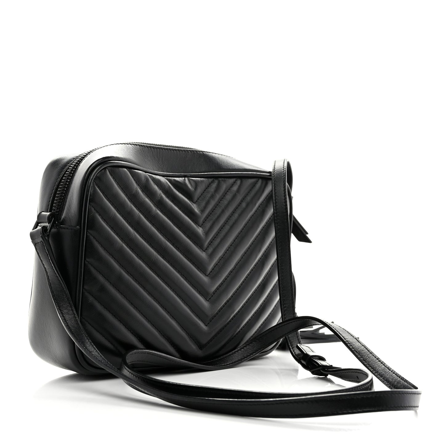 Calfskin Matelasse Monogram Monochrome Lou Camera Bag Black