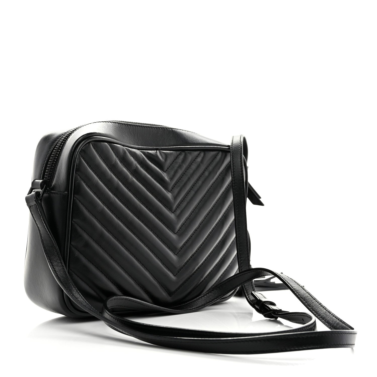 Saint Laurent Calfskin Matelasse Monogram Monochrome Lou Camera Bag Black 3 of 10