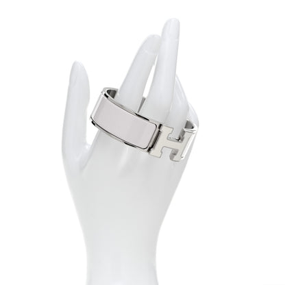 Hermes Enamel Wide Clic Clac H Bracelet GM Rose Nymph White 2 of 4