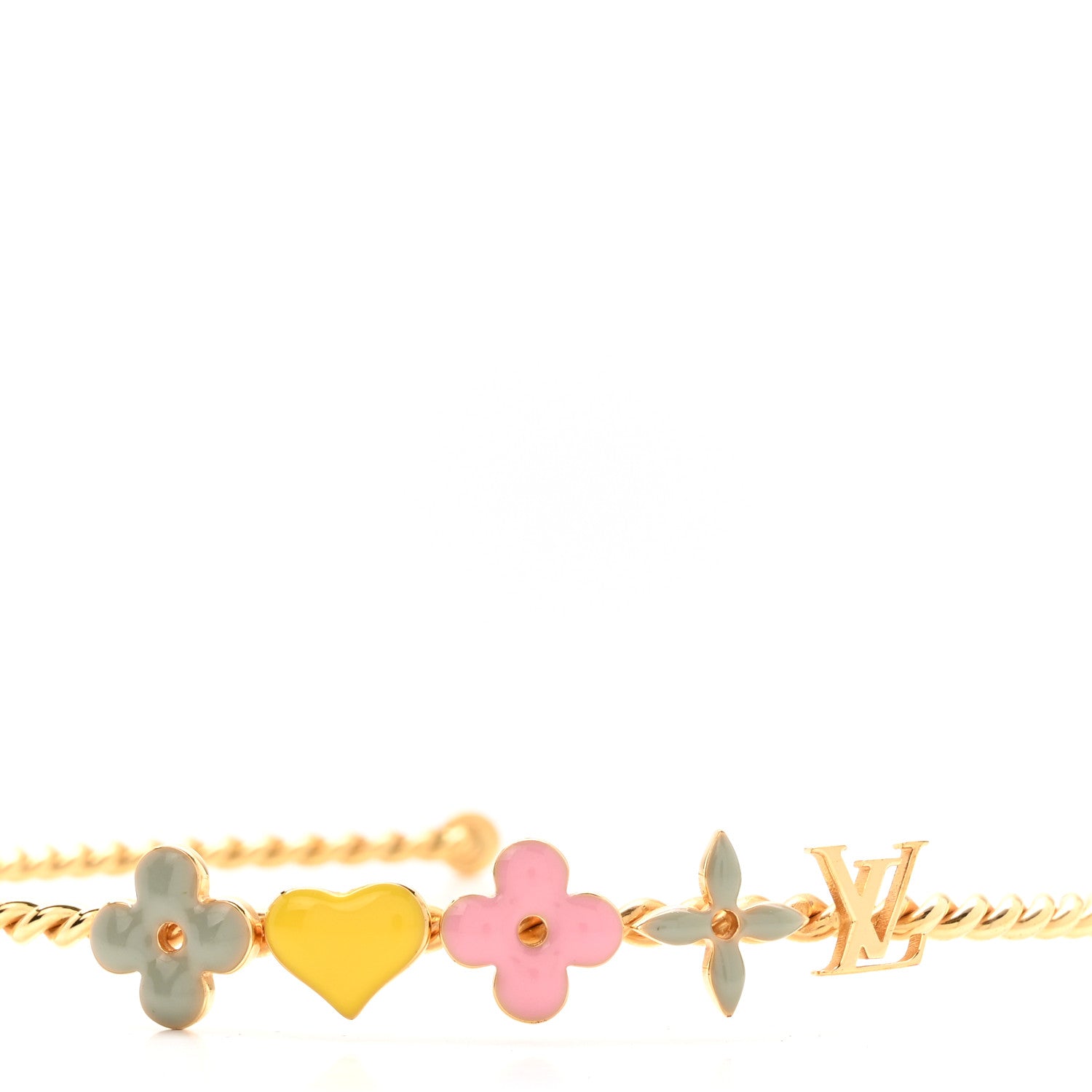 Louis Vuitton Brass Enamel Monogram Sweet Headband Gold 4 of 6