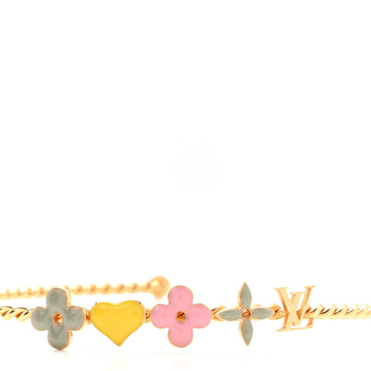 Louis Vuitton Brass Enamel Monogram Sweet Headband Gold 4 of 6