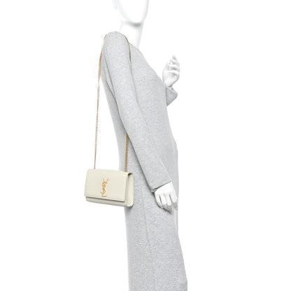 Saint Laurent Grain De Poudre Small Monogram Kate Satchel Crema Soft 2 of 11