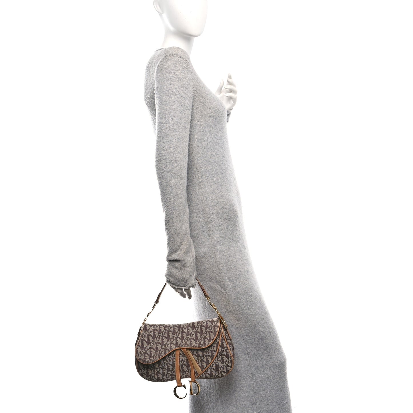 Monogram Double Saddle Bag Brown