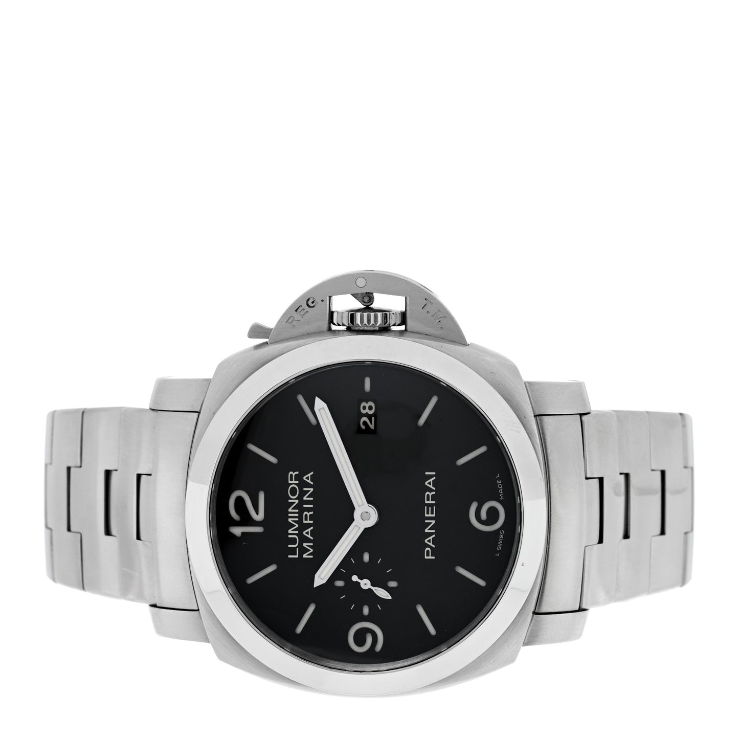 Stainless Steel 44mm Luminor Marina 1950 3 Days Automatic Watch Black PAM00328