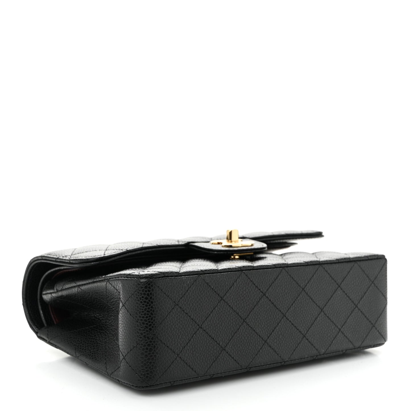 Caviar Quilted Small Double Flap Black