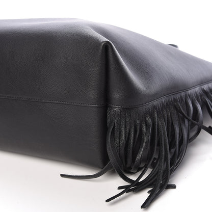 Saint Laurent Calfskin Large Fringe Shopping Tote Black 7 of 11