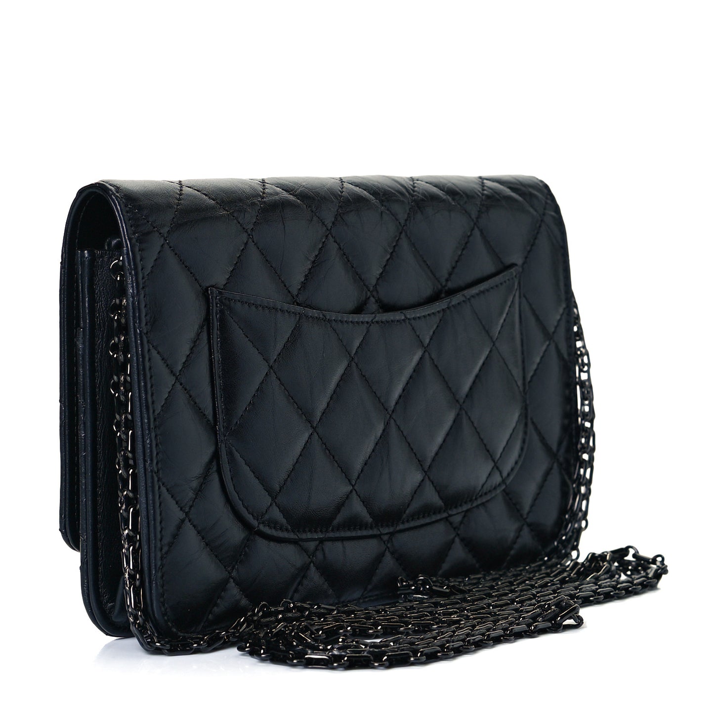 Aged Calfskin Quilted Reissue Wallet On Chain WOC So Black