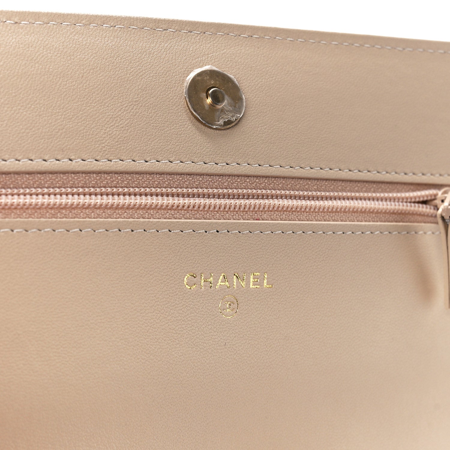 Chanel Lambskin Quilted Chanel 19 Wallet On Chain WOC Beige 6 of 12