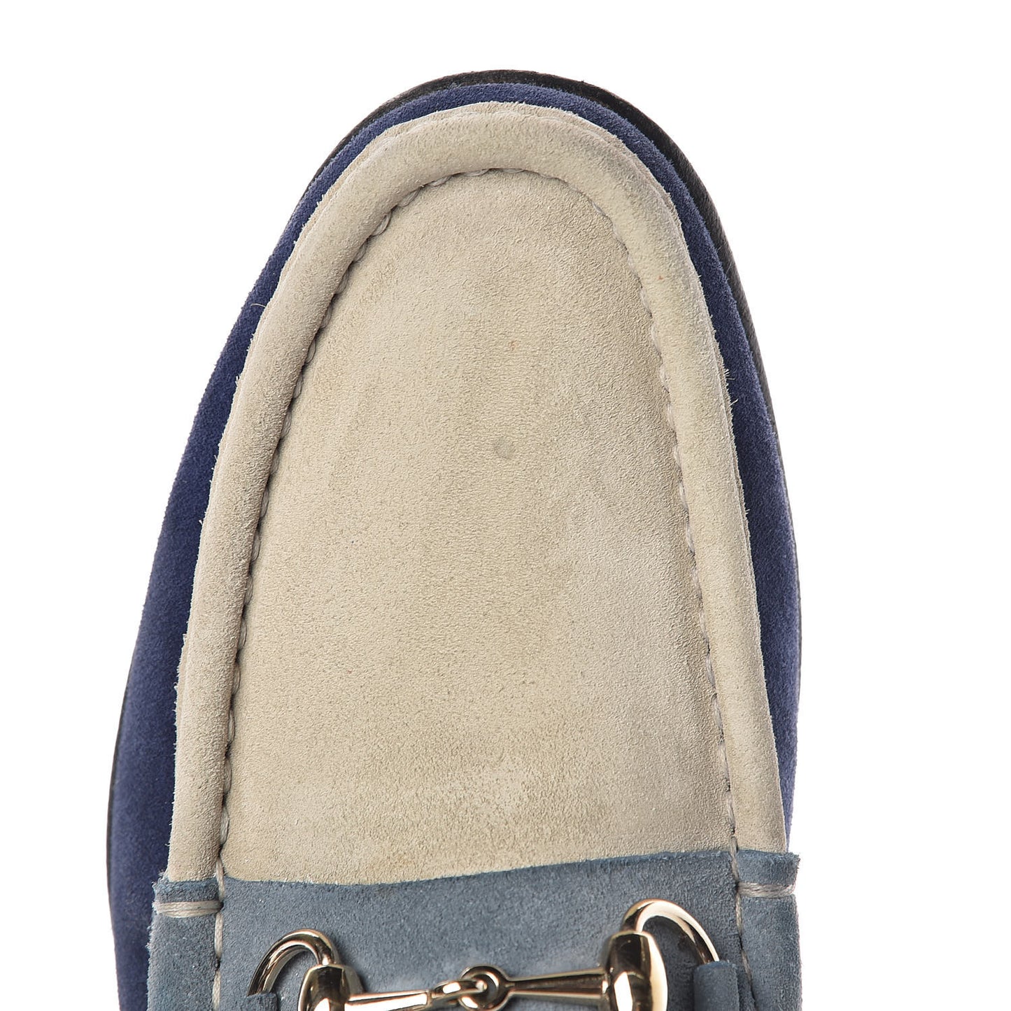 Suede Mens Horsebit Loafers 8.5 Blue Beige