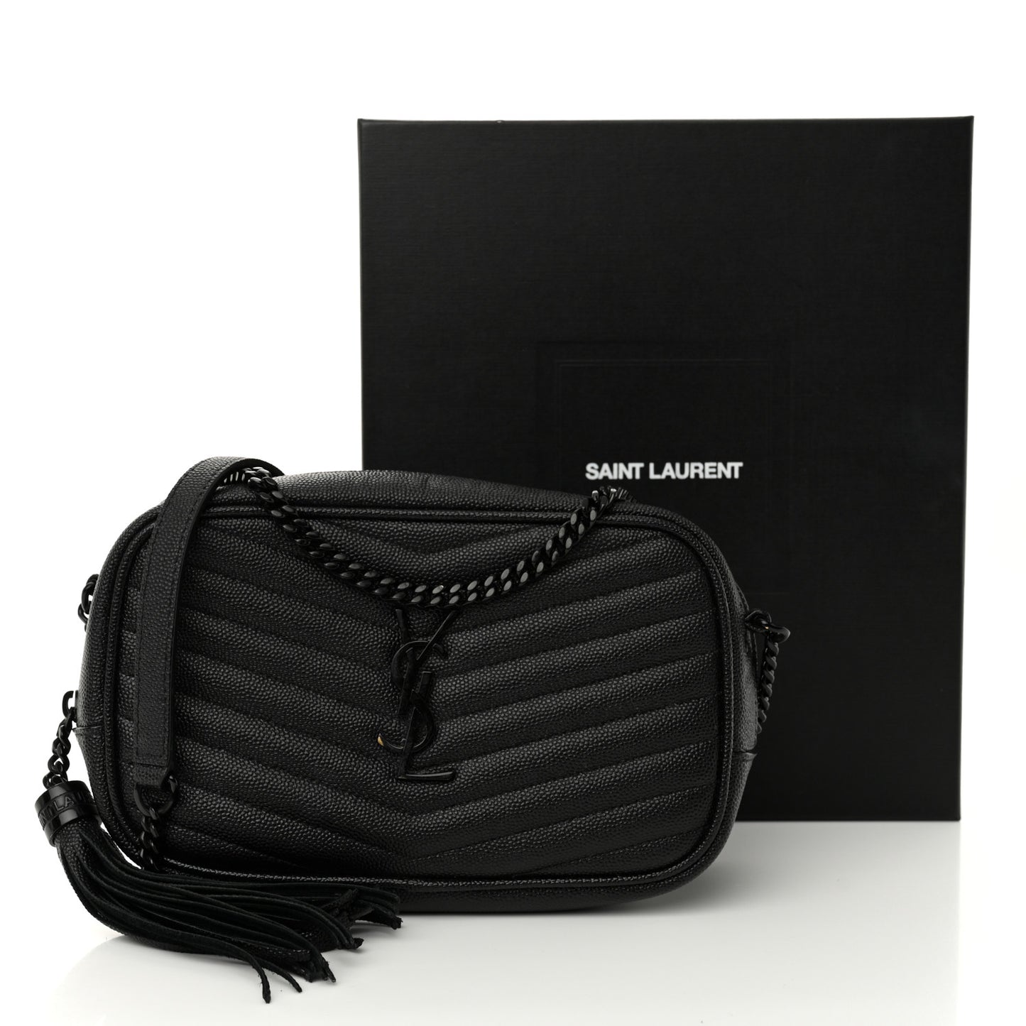 Grain De Poudre Matelasse Monochrome Monogram Mini Lou Camera Bag Black