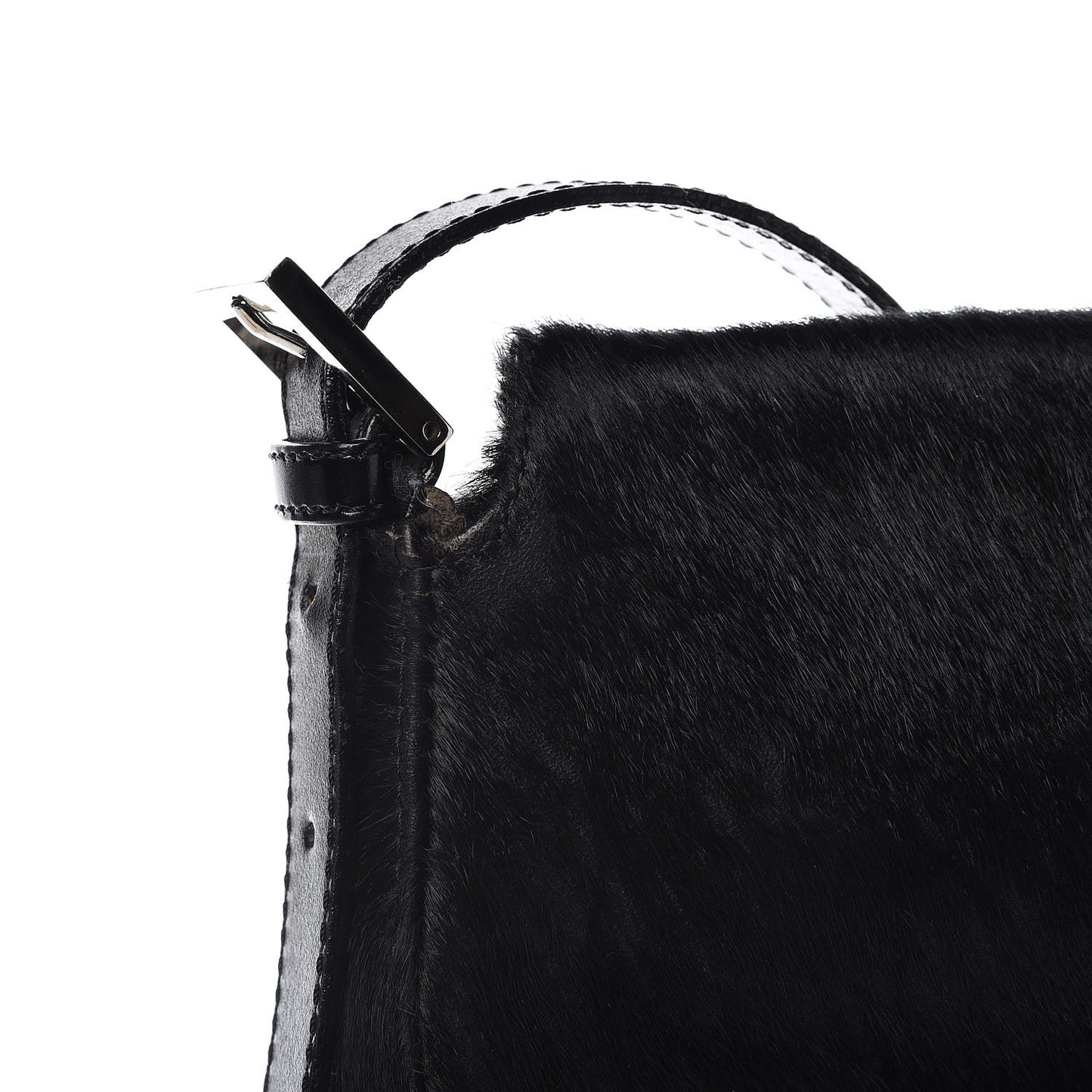 Calf Hair Baguette Black
