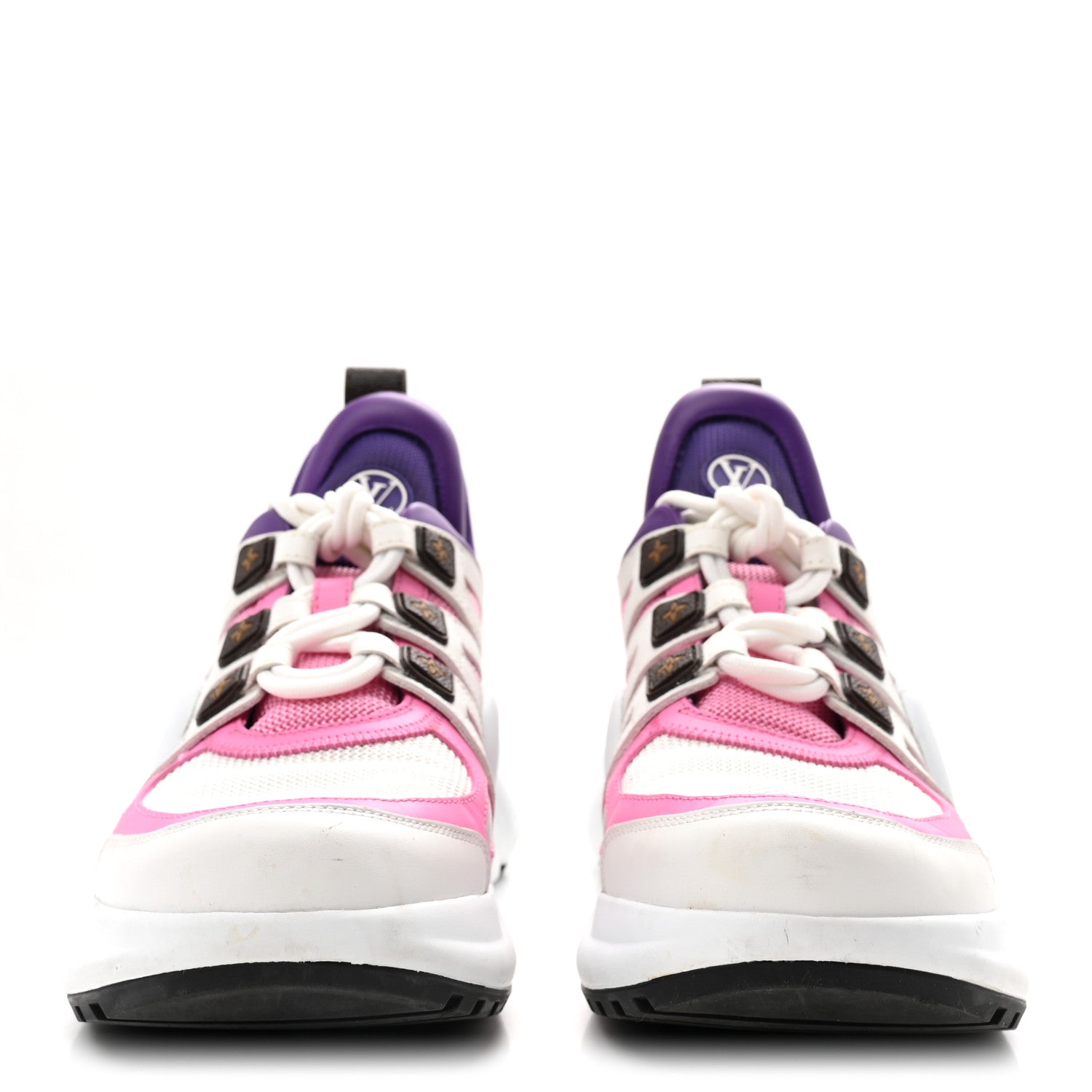 Louis Vuitton Calfskin Technical Nylon LV Archlight Sneakers 38 White Pink Purple 3 of 9