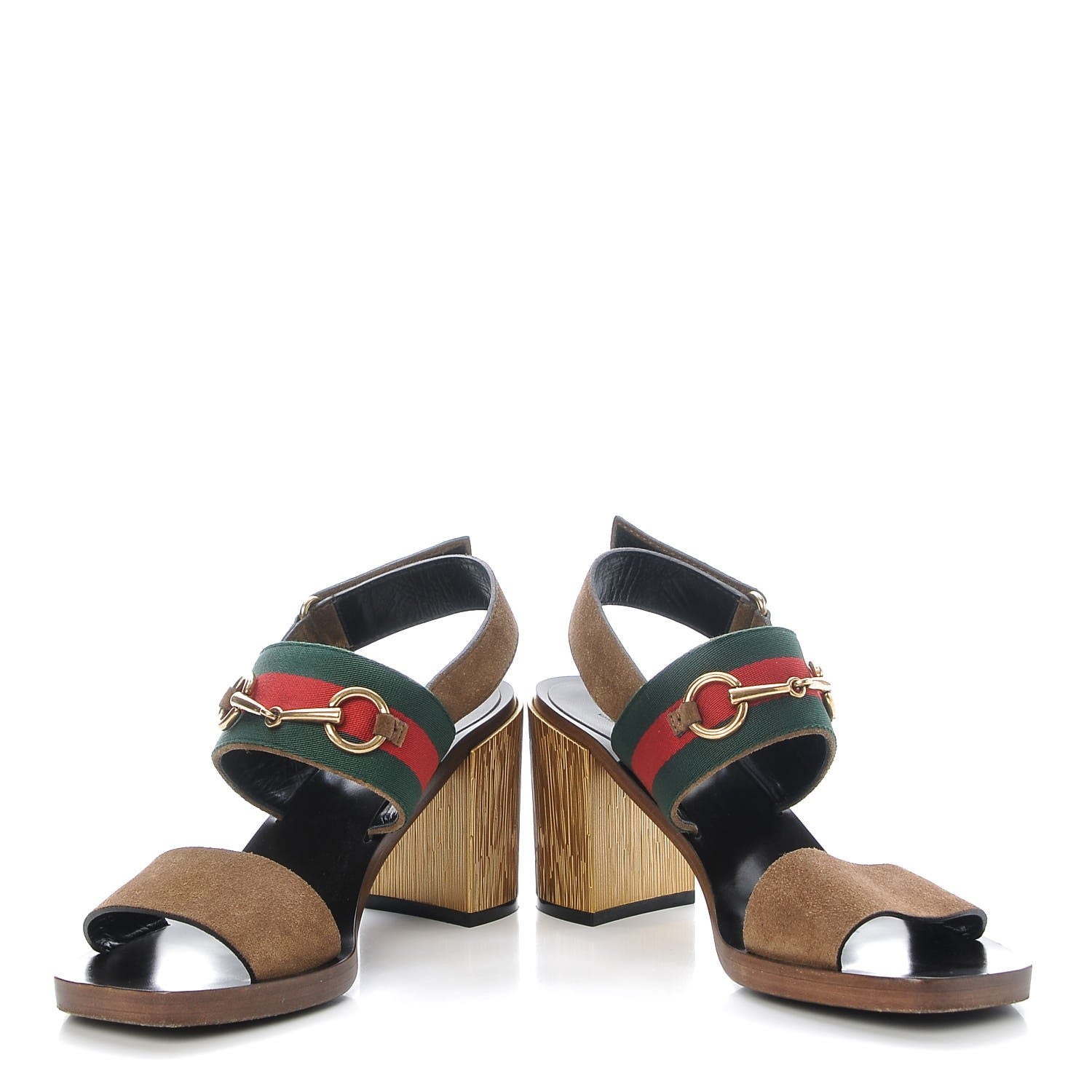 Gucci Suede Querelle Web Sandals 37 Marron Glace 5 of 13