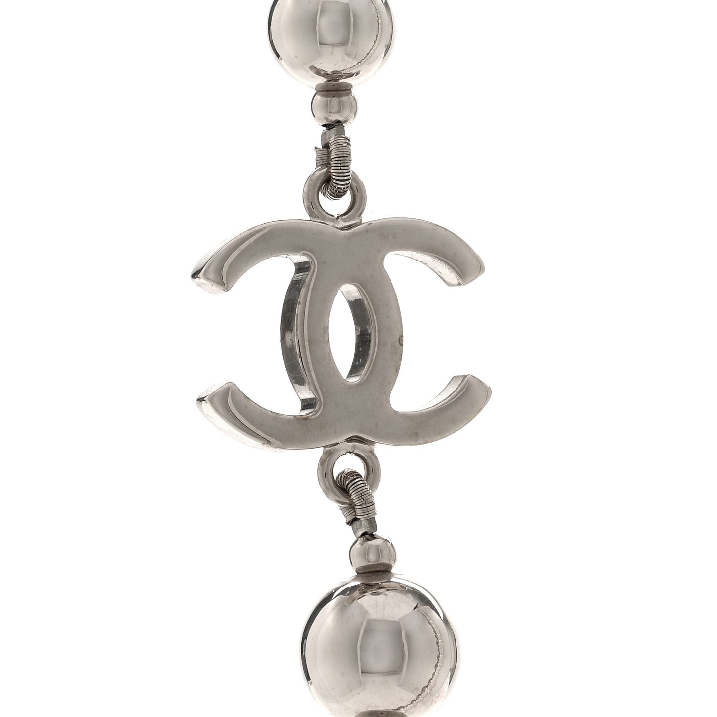 Metal Bead CC Necklace Gold