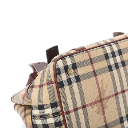 Burberry Haymarket Check Buckle Satchel Chocolate 9 of 10