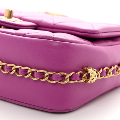 Chanel Lambskin Quilted CC Small Dynasty Flap Purple 10 of 10