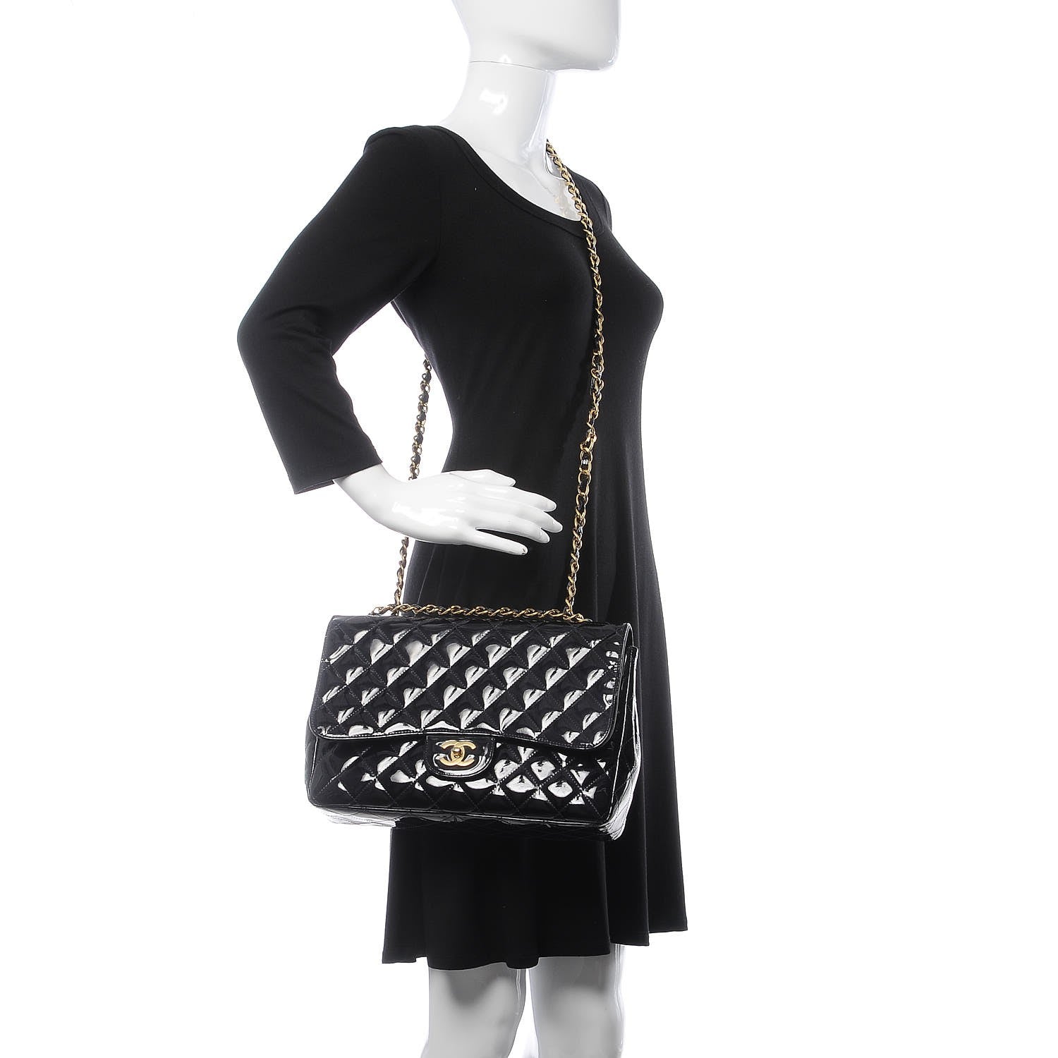 Chanel Patent Quilted Mobile Art Jumbo Single Flap Navy 2 of 17