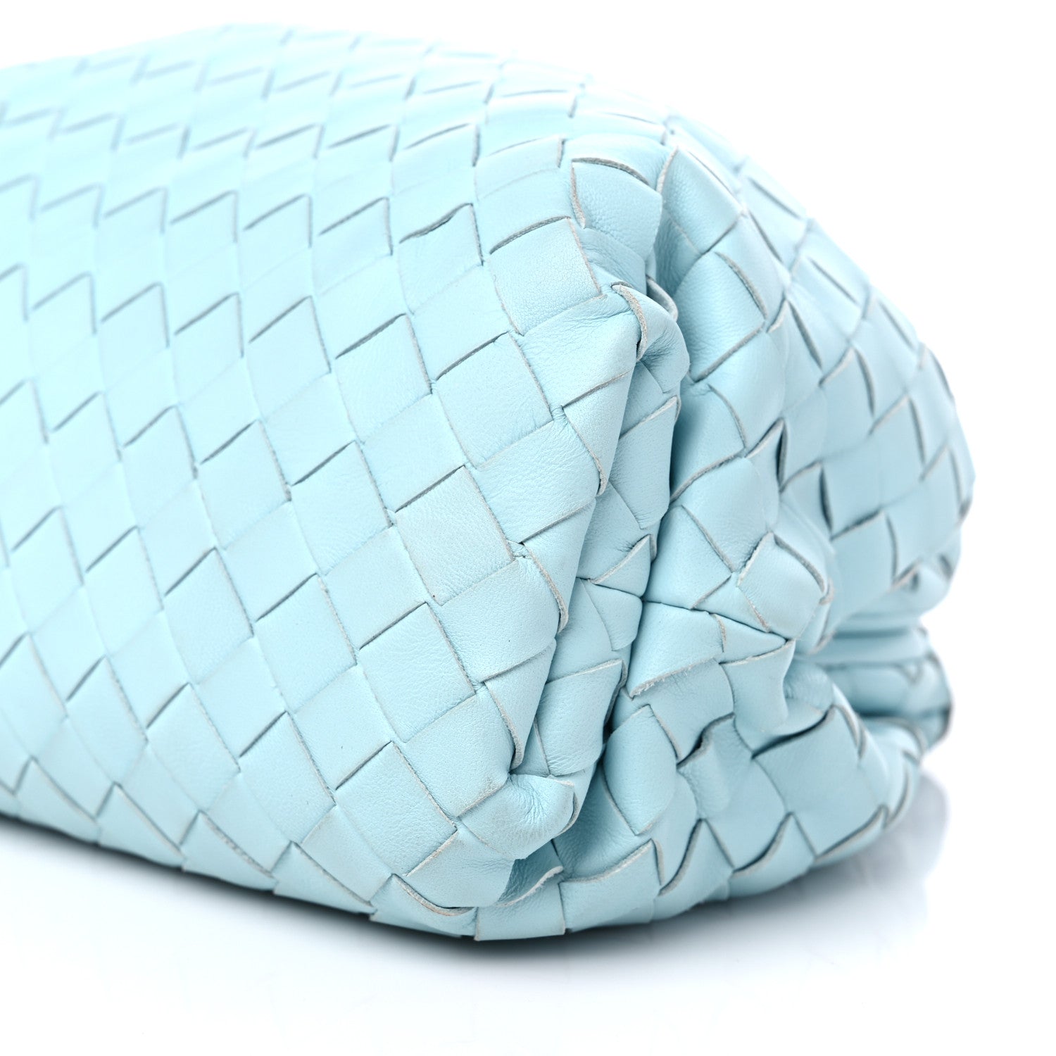 Bottega Veneta Nappa Maxi Intrecciato The Pouch Oversized Clutch Teal Washed 9 of 12